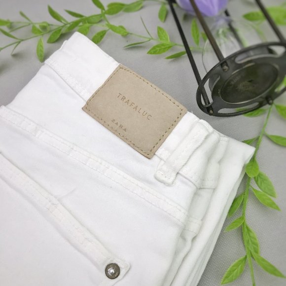 Size 24/26/28 With TAG ZARA distressed white denim Jeans current article Unise - Picture 8 of 10